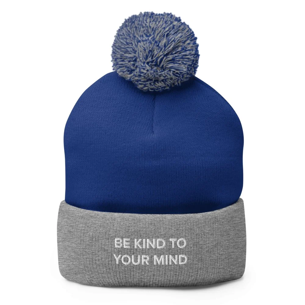Be Kind To Your Mind Pom-Pom Beanie - Image 4