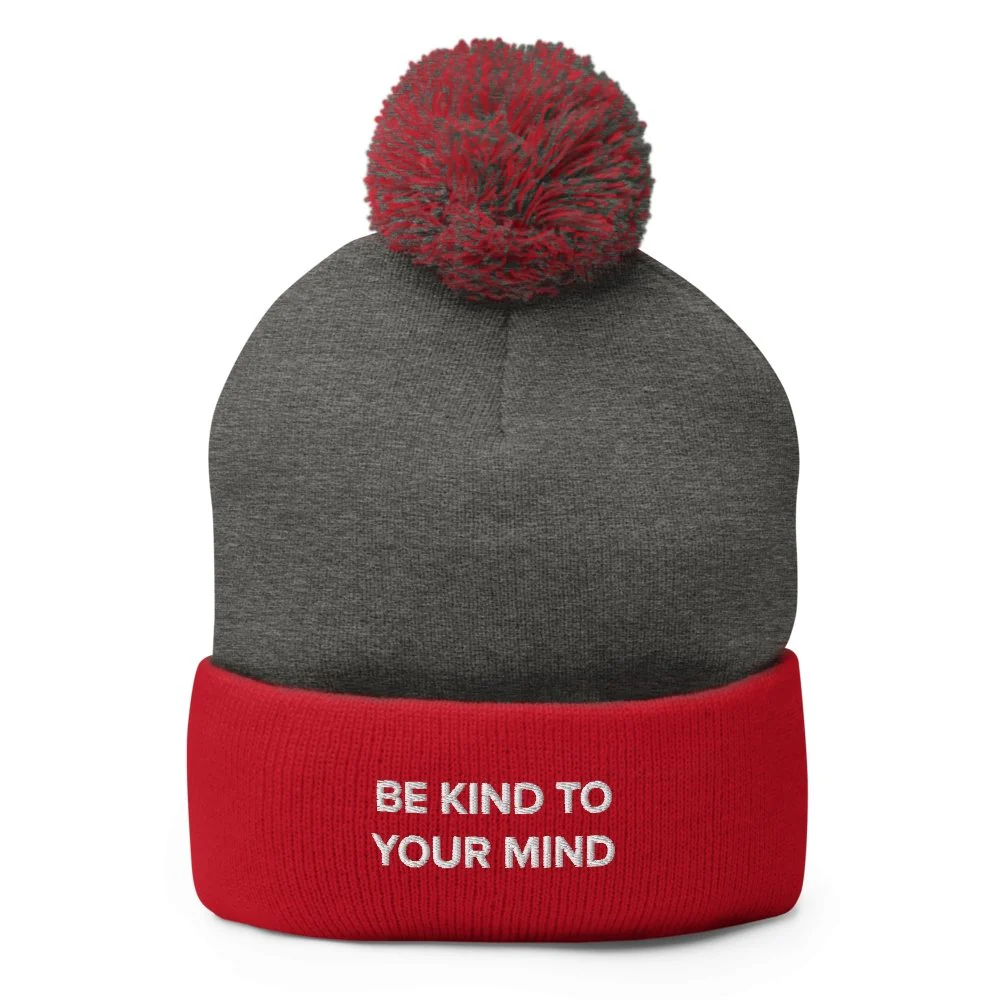 Be Kind To Your Mind Pom-Pom Beanie - Image 5