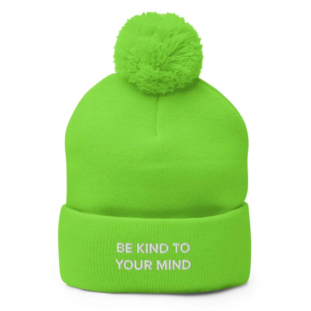 Be Kind To Your Mind Pom-Pom Beanie - Image 6