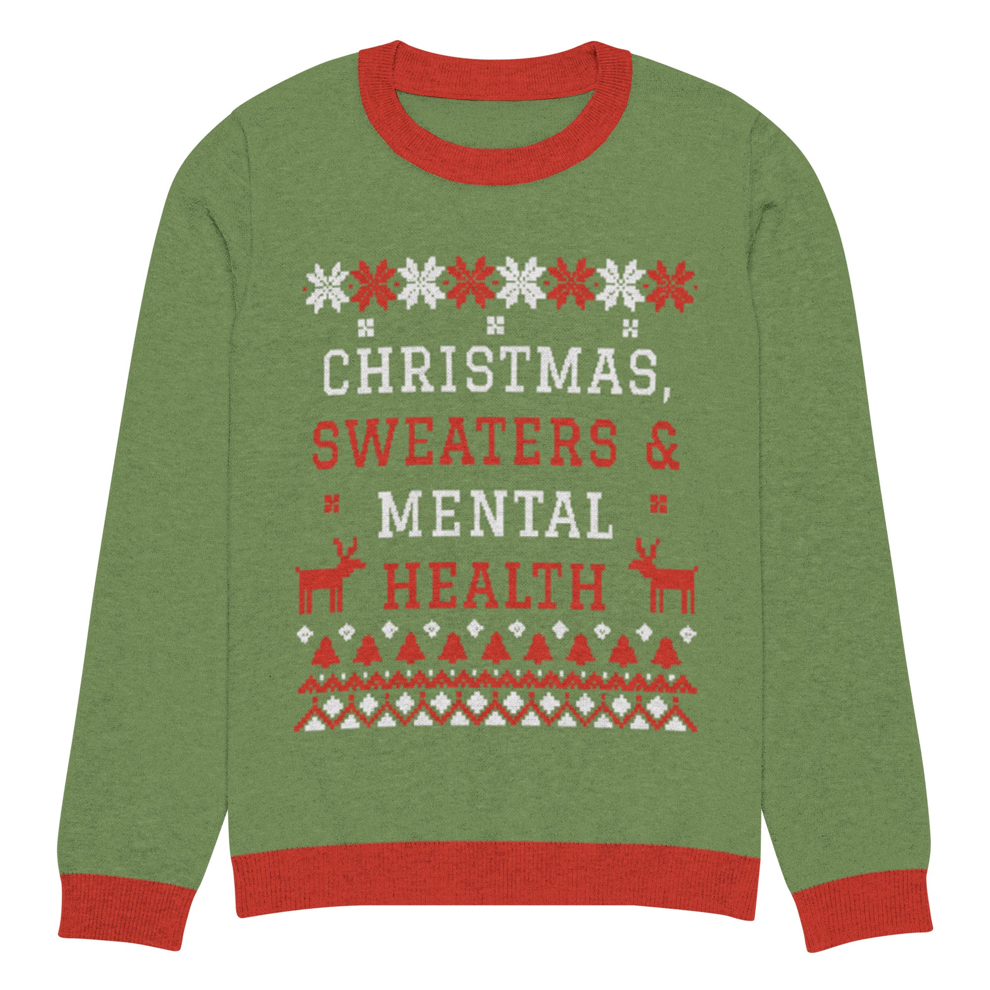 Christmas, Sweaters & Mental Health Knitted Sweater - Image 4