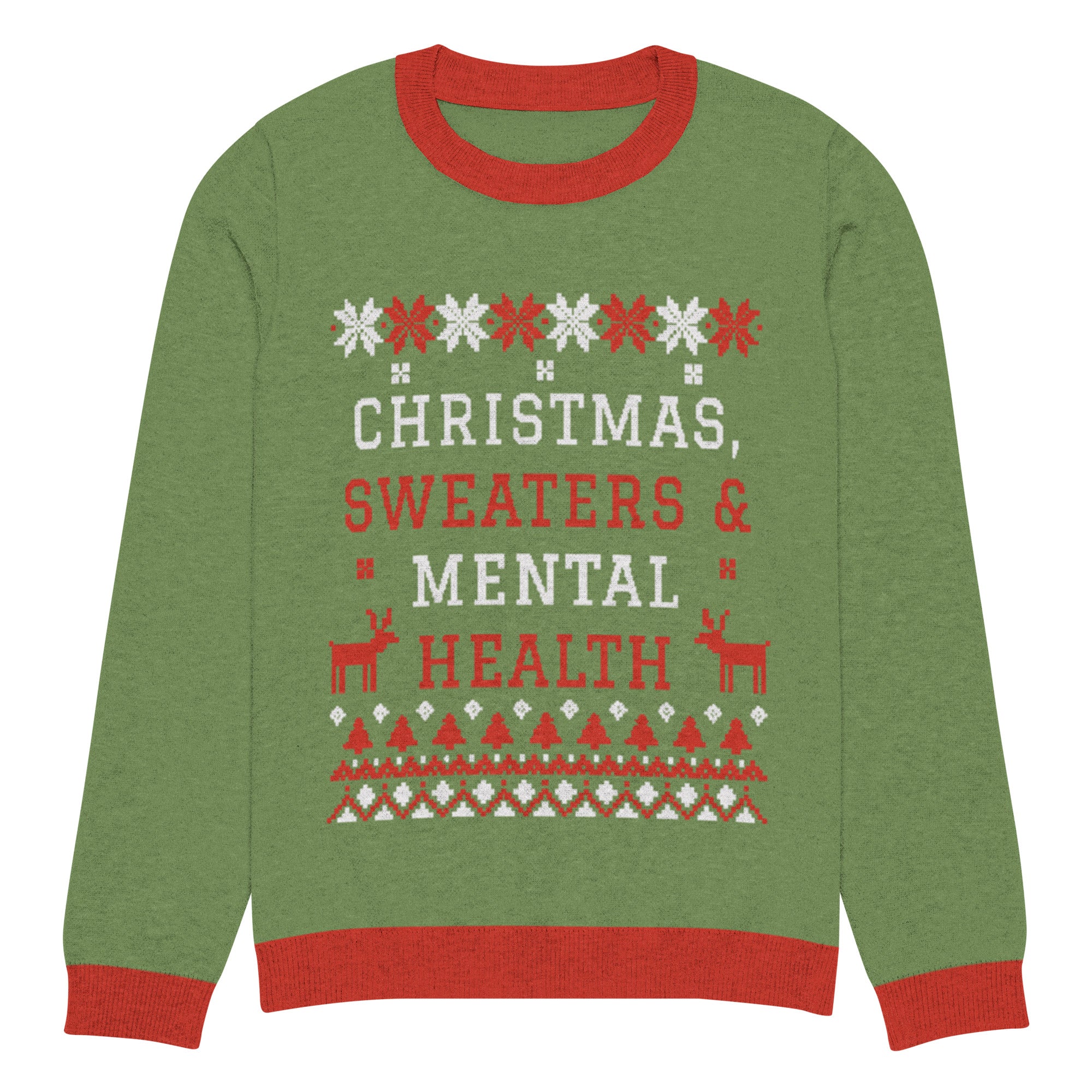 Christmas, Sweaters & Mental Health Knitted Sweater - Image 8
