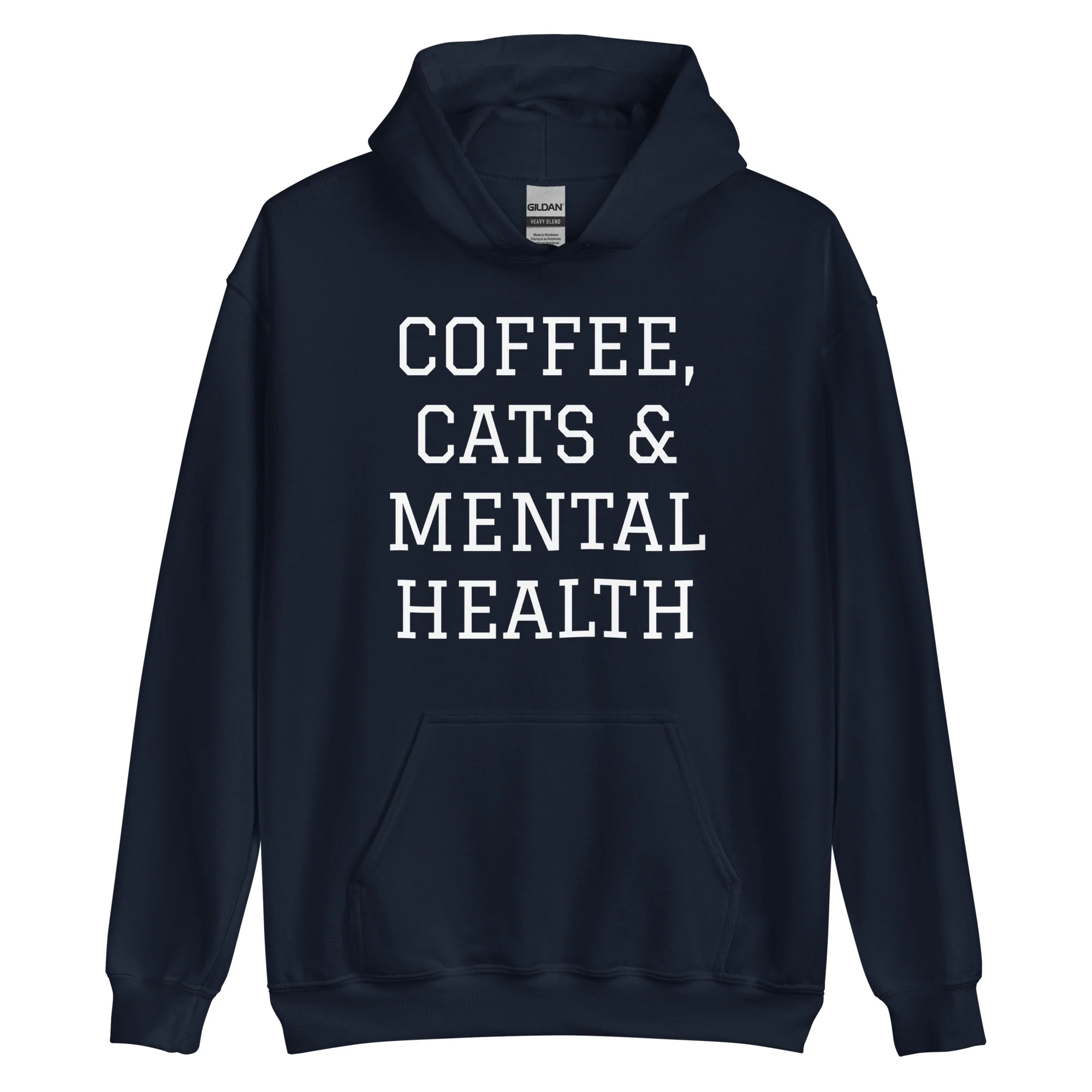 Coffee, Cats & Mental Health Hoodie - Image 3