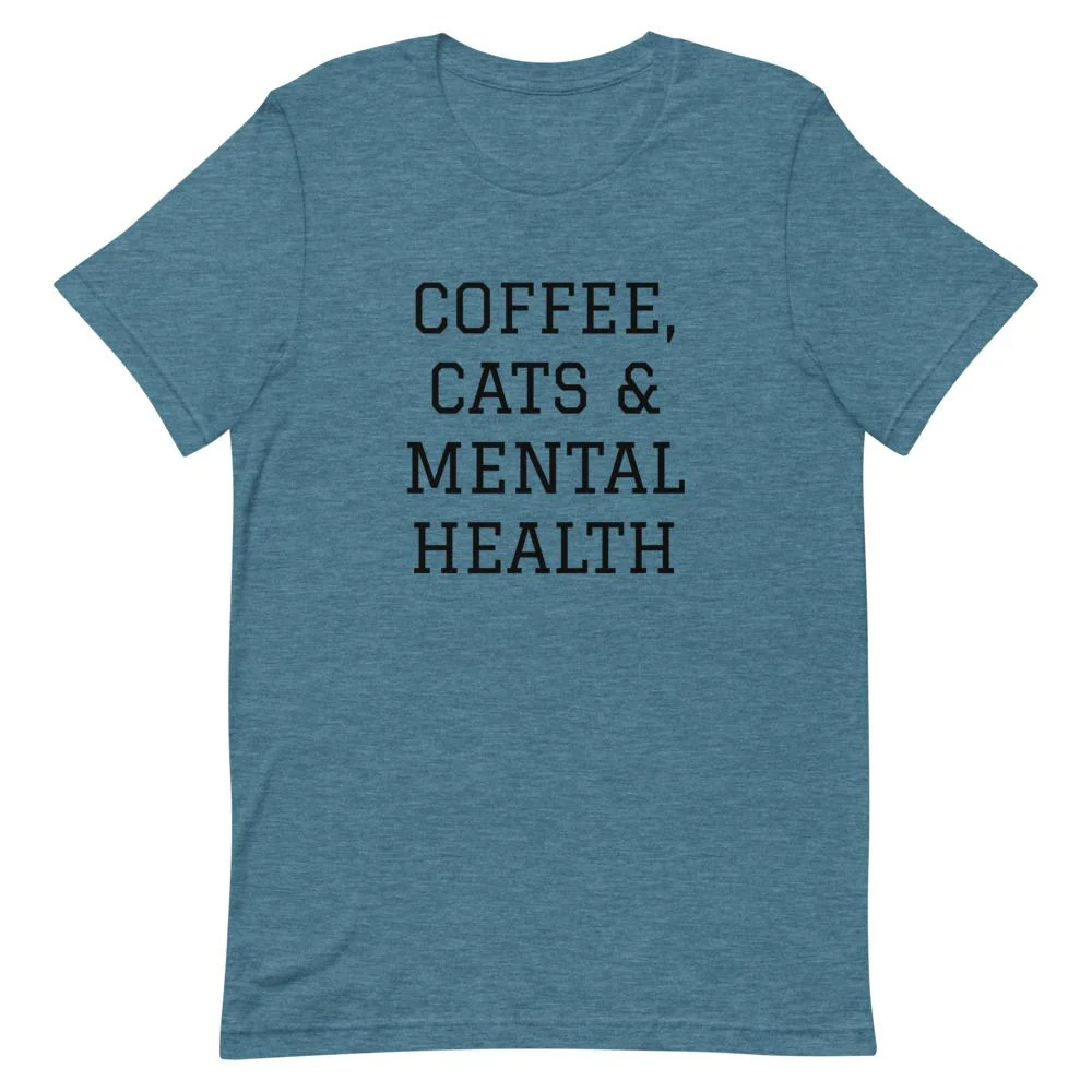 Coffee, Cats & Mental Health T-Shirt - Image 3