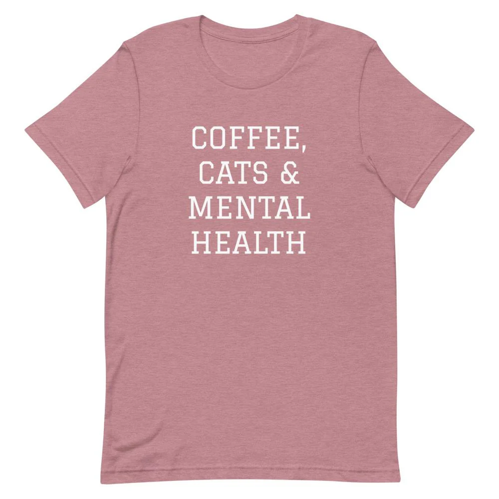 Coffee, Cats & Mental Health T-Shirt - Image 4