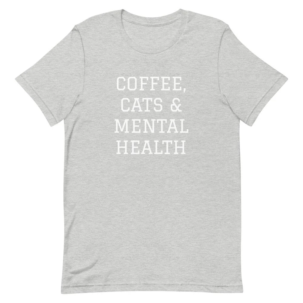 Coffee, Cats & Mental Health T-Shirt - Image 5