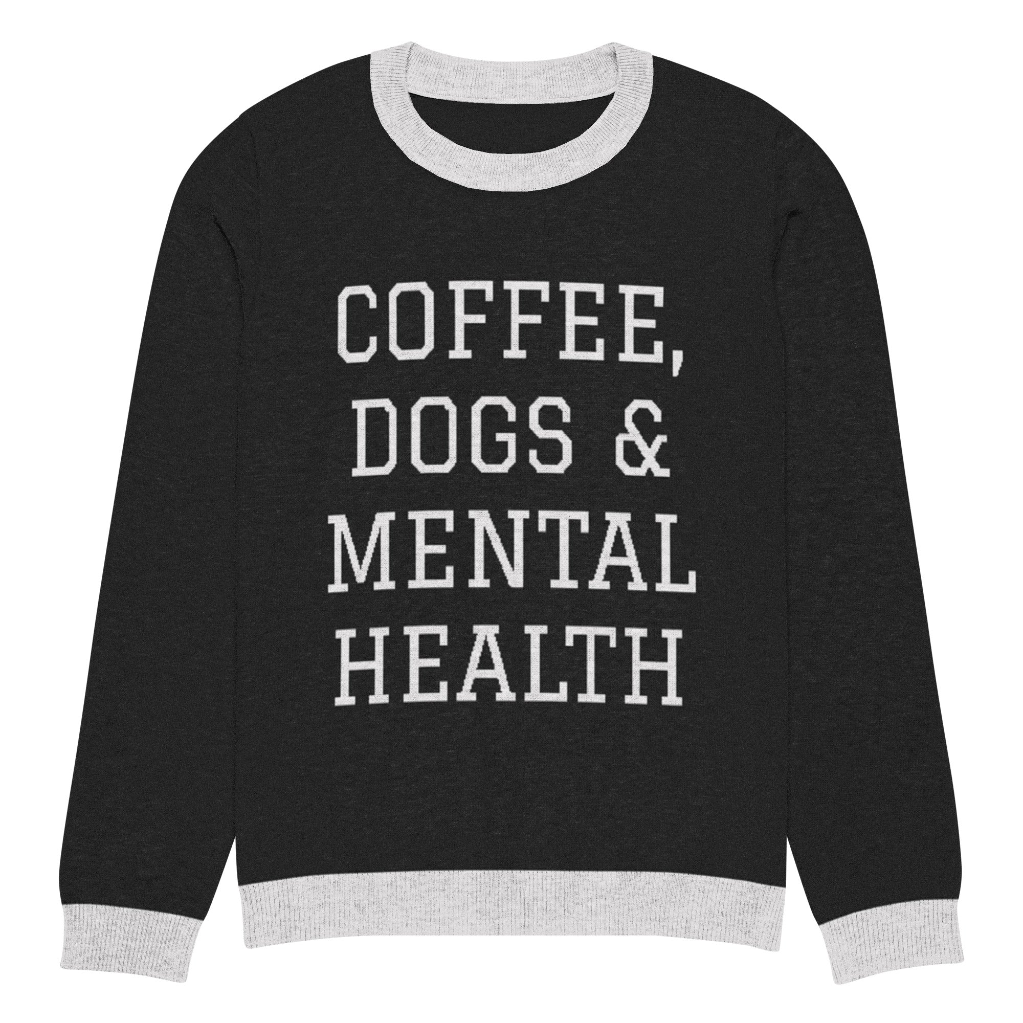 Coffee, Dogs & Mental Health Knitted Sweater - Image 8
