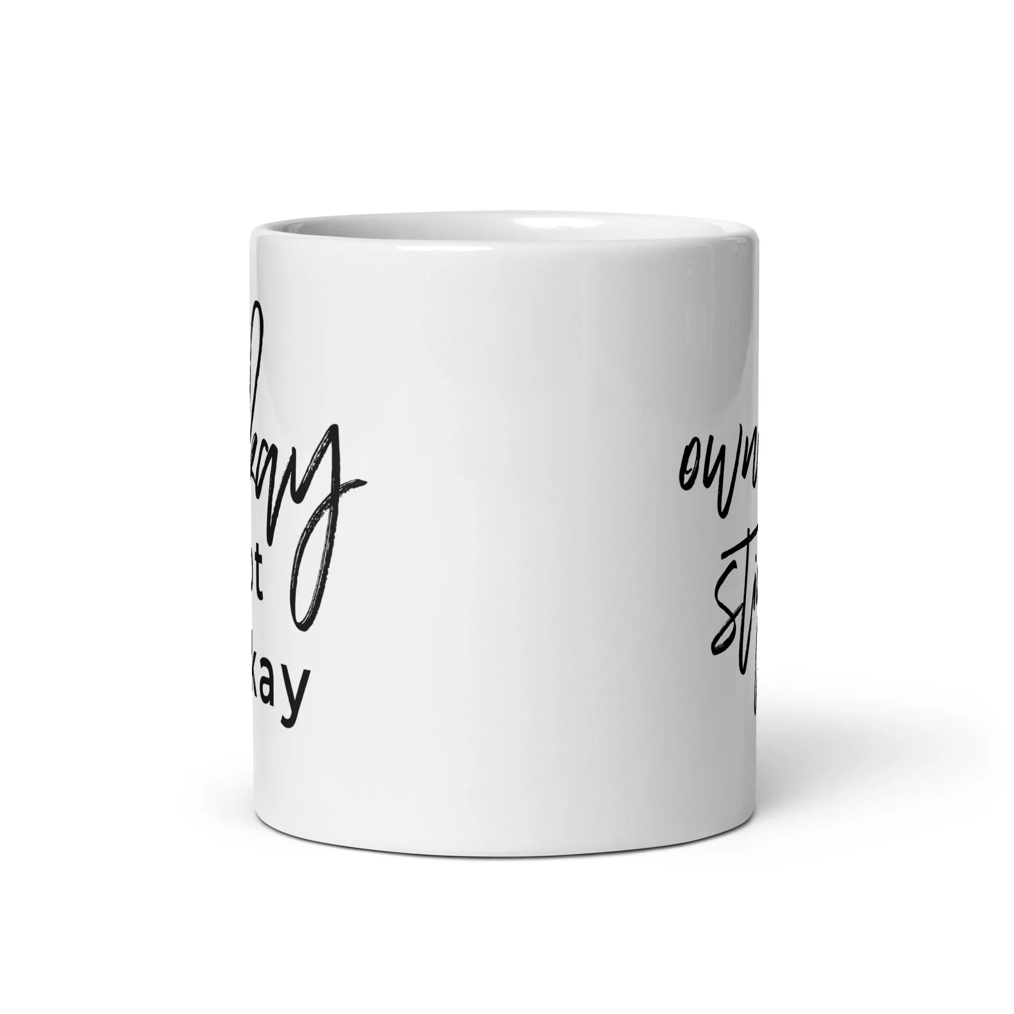 It's Okay To Not Be Okay White glossy mug - Image 5