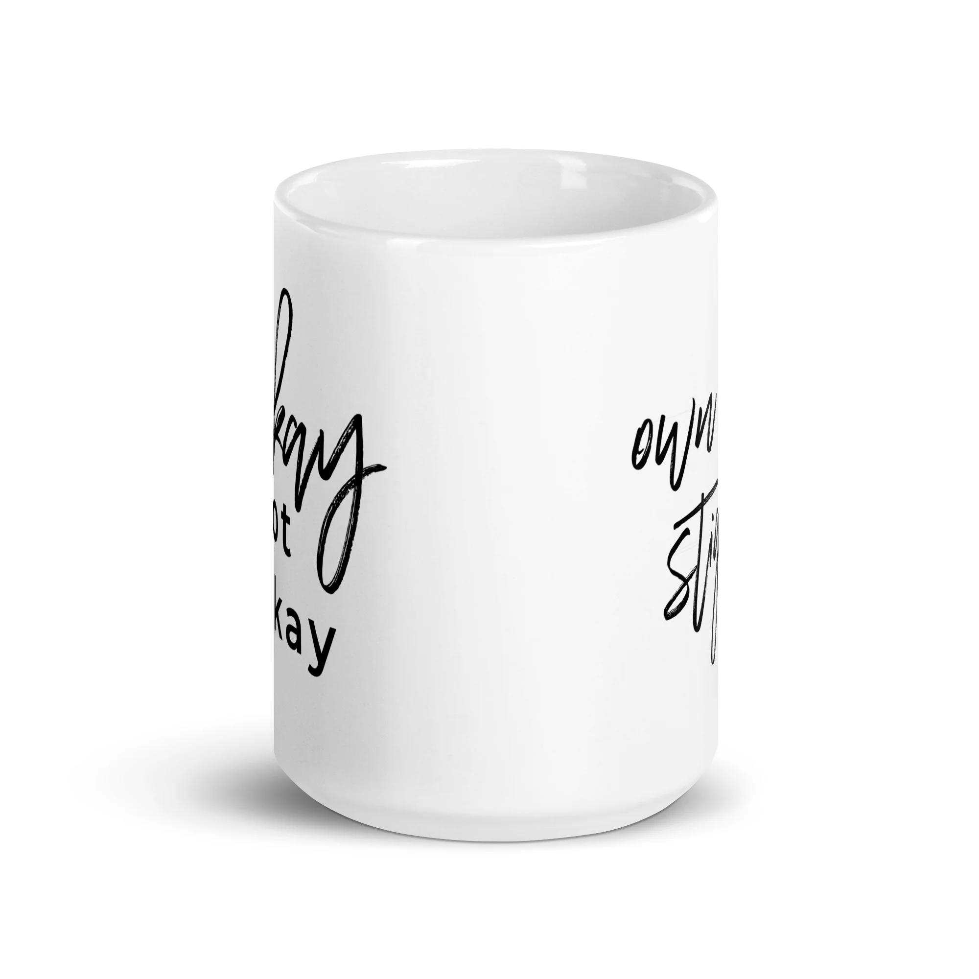 It's Okay To Not Be Okay White glossy mug - Image 8