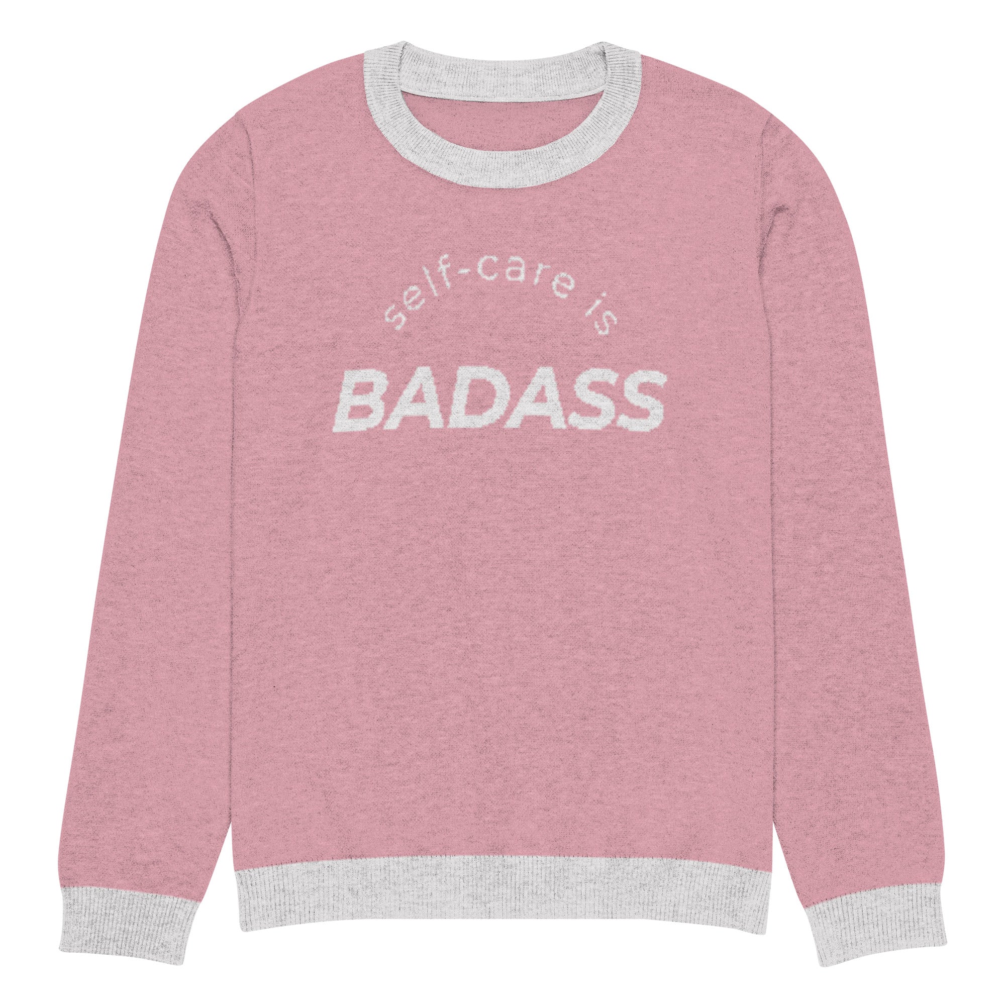Self Care Is Badass Knitted Sweater - Image 3