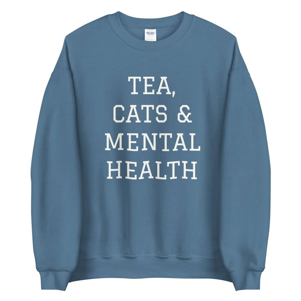 Tea, Cats & Mental Health Sweatshirt - Image 2