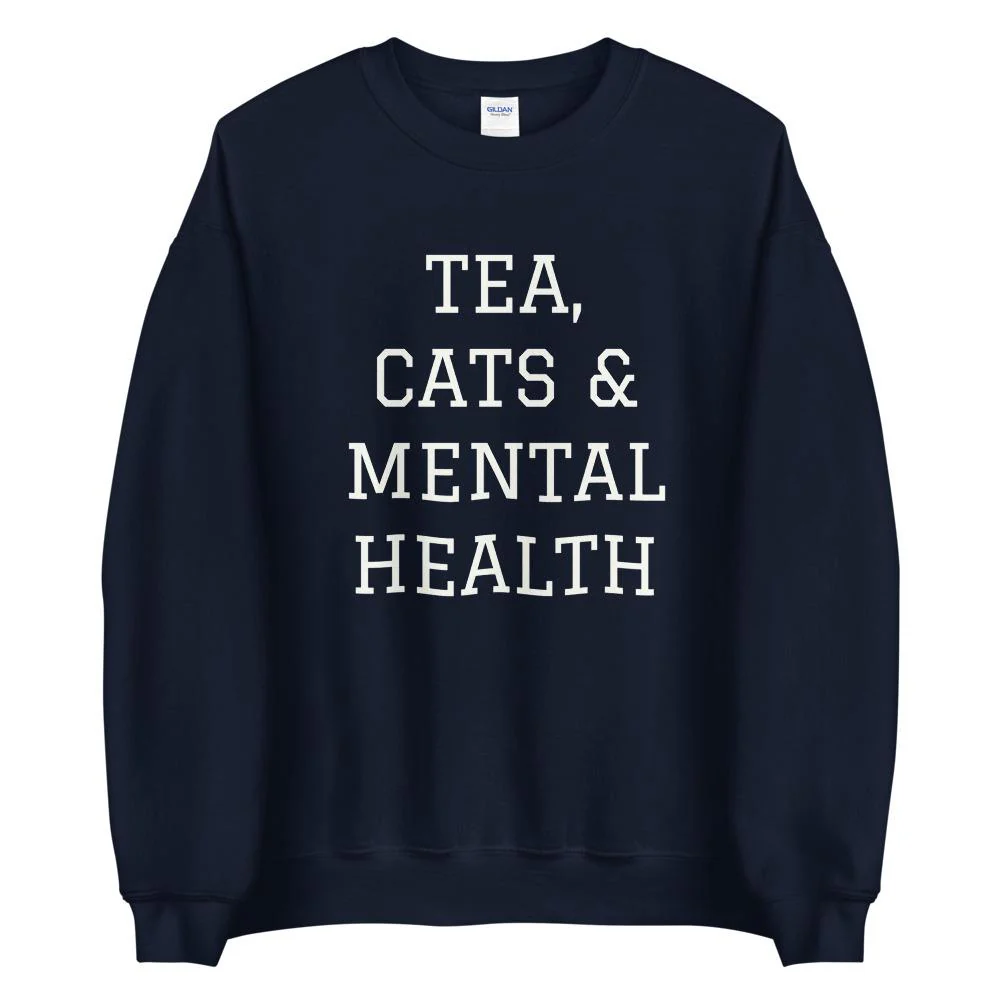 Tea, Cats & Mental Health Sweatshirt - Image 3