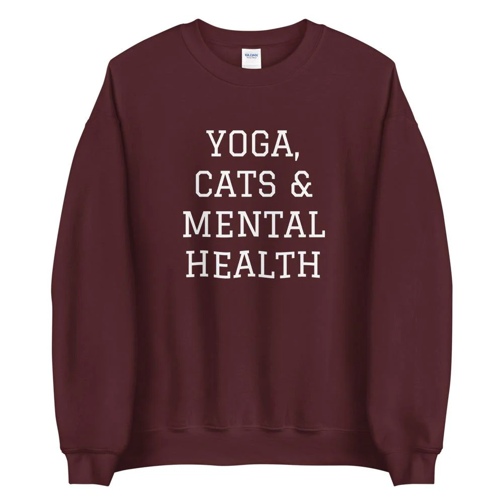 Yoga, Cats & Mental Health Sweatshirt - Image 3